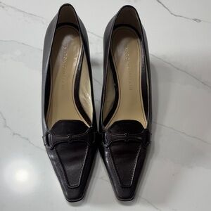 ANTONIO MELANI Dark Brown Leather Heels